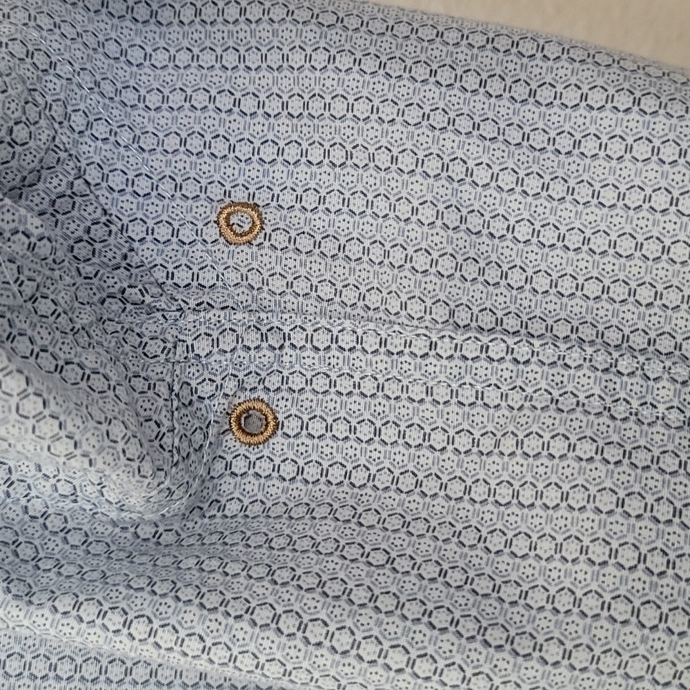 Quiksilver Edition Blue Print Long Sleeve Cotton Dress Shirt XL - Picture 10 of 15